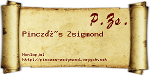 Pinczés Zsigmond névjegykártya
