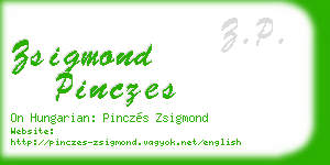 zsigmond pinczes business card